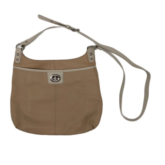 Coach Cream & White Studded Leather Crossbody Bag | Silver Hardware - Picture 1 of 7